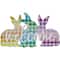 Pastel Gingham Easter Bunnies Welcome Wall Sign